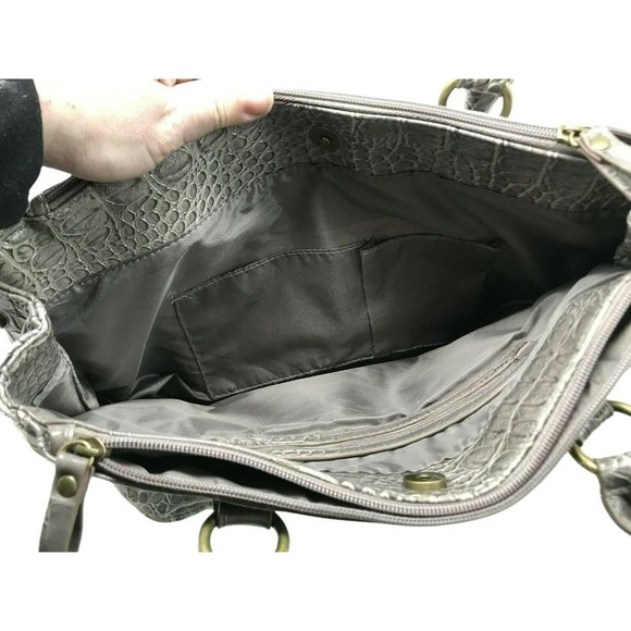 WILD Handbag Faux CROCcodile skin Leather and CHEETAH Print Purse - Picture 10 of 12